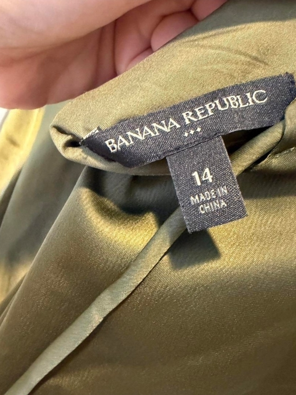 Banana Republic Olive Slip Midi Dress with Front Cutout - Picture 5 of 5